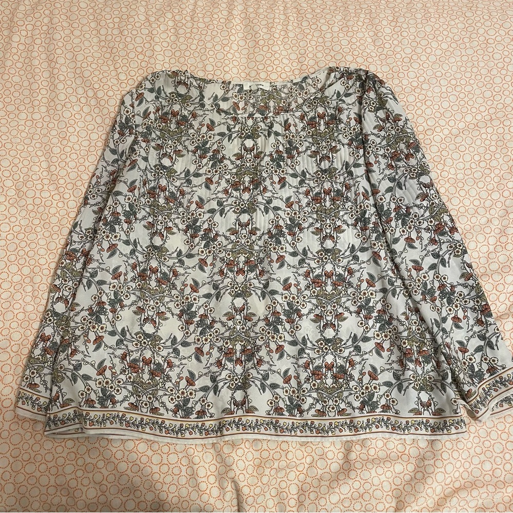 Max Studio Flounce Bohemian Patterned Top Size Medium